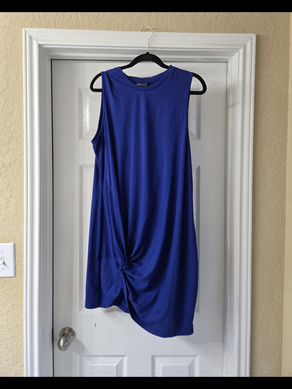 SHEIN Royal Blue Sleeveless Midi Knot-Front Dress